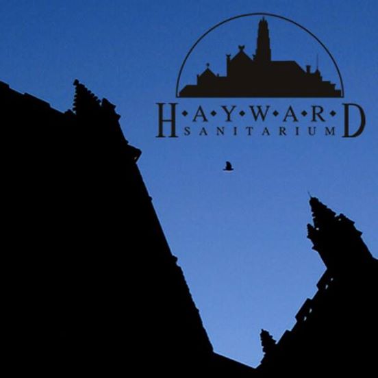 Logo for Hayward Sanitarium, showing a shadowy image on the coast of Maine